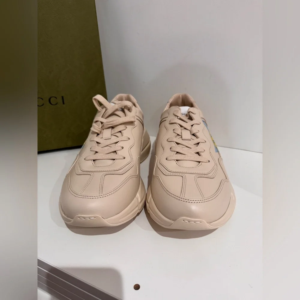 Gucci new men sneakers Apollo Ivoire leather size 9.5 - Picture 3 of 4